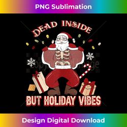 Dead Inside But Holiday Vibes Skeleton Santa Claus Christmas Tank Top - Bespoke Sublimation Digital File - Spark Your Artistic Genius