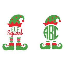 Elf bundle Svg, Elf squad Svg, Elf Hat Svg, Elf Christmas Svg, Elf monogram Svg, Cricut File, Digital Download