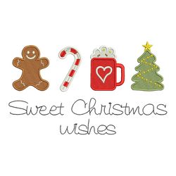 Sweet Christmas Wishes Embroidery Design, Christmas Embroidery Designs,