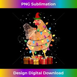 funny ugly chicken lights christmas elf hat hen lovers - urban sublimation png design - chic, bold, and uncompromising