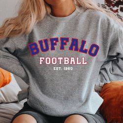 Buffalo Football Sweatshirt, Buffalo Crewneck, Vintage Style Buffalo Sweatshirt, Buffalo Football Sweater, Josh Allen Sw