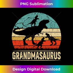Grandma Dinosaur T Rex Grandmasaurus 3 kids Family Matching Long Sleeve - Sublimation-Optimized PNG File - Rapidly Innovate Your Artistic Vision