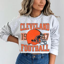 Cleveland Football Sweatshirt, Cleveland Football Shirt, Cleveland Fan Crewneck Shirt, Cleveland Sports Apparel, Gift Fo