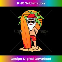 Funny Surfing Santa Christmas in July Women Men Tank Top - Sleek Sublimation PNG Download - Spark Your Artistic Genius