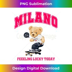 cool milano italy teddy bear illustration graphic cartoon - vibrant sublimation digital download - challenge creative boundaries