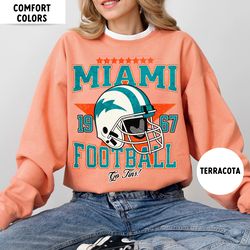 Comfort Colors Miami Football Sweatshirt, Vintage Miami Football Crewneck, Retro Miami Shirt, Miami Florida Football Gif