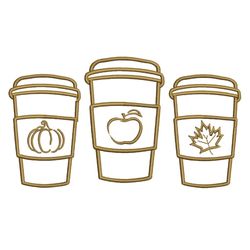 Coffee Embroidery Design, Autumn Embroidery Designs, Pumpkin, Fall Shirt, Halloween, Thanksgiving, Instant Download