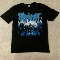 new slipknot t shirt 2001 blue band photo black