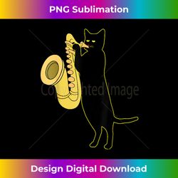 cat playing saxophone  cool wind instrument sax gift - deluxe png sublimation download - reimagine your sublimation pieces