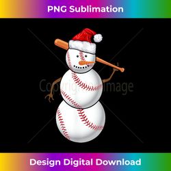 Baseball Fan Snowman Funny Christmas Gift - Luxe Sublimation PNG Download - Reimagine Your Sublimation Pieces