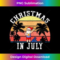 Christmas In July Funny Vintage Santa Summer Beach Vacation Tank Top - Edgy Sublimation Digital File - Reimagine Your Sublimation Pieces