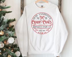 christmas candy sweatshirt, vintage christmas sweatshirt, kringle candy co sweatshirt, candy cane sweatshirt, christmas