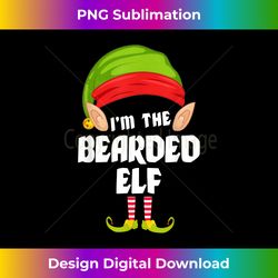 Funny Bearded Elf Matching Family Group PJ Christmas - Luxe Sublimation PNG Download - Lively and Captivating Visuals