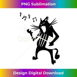 Cat Playing Guitar Music Lover Rock Roll Christmas Gift Tee - Eco-Friendly Sublimation PNG Download - Customize with Flair
