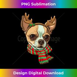 Chihuahua Dog Christmas Reindeer Santa Hat Funny Xmas - Minimalist Sublimation Digital File - Reimagine Your Sublimation Pieces