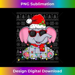 cute elephant santa hat christmas tree elephant lover xmas tank top - eco-friendly sublimation png download - spark your artistic genius