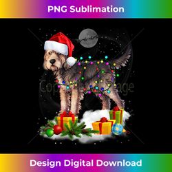 Funny Otterhound Dog Christmas Lights Santa Hat Xmas - Crafted Sublimation Digital Download - Reimagine Your Sublimation Pieces