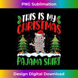 Hippo Christmas Pajama Hippo Xmas Lights Santa Hat Tank Top - Artisanal Sublimation PNG File - Immerse in Creativity with Every Design