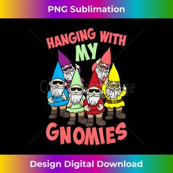hanging with my gnomies  gnome christmas lovers gift - contemporary png sublimation design - enhance your art with a dash of spice