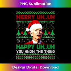 Funny Santa Joe Biden Merry Uh Uh Christmas Ugl Long Sleeve - Artisanal Sublimation PNG File - Elevate Your Style with Intricate Details