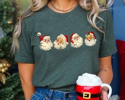 Christmas Shirt, Santa Claus Shirt, Vintage Santa Face Shirt, Funny Christmas Shirt, Christmas Gifts for Her Women Shirt