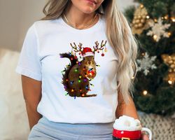 christmas squirrel lights shirt, christmas shirt, family christmas shirt, christmas gift shirt, christmas gift for her,