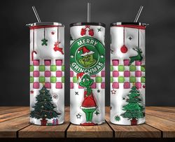 Christmas 20oz Tumbler Wrap PNG, Christmas 3D Inflated Puffy Tumbler Wrap Png, Grinchmas 20oz Png 262