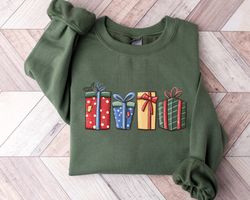 christmas sweatshirt, christmas gift wrap sweatshirt, christmas gift sweatshirt, holiday sweaters for women, winter swea