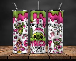 Christmas 20oz Tumbler Wrap PNG, Christmas 3D Inflated Puffy Tumbler Wrap Png, Grinchmas 20oz Png 336
