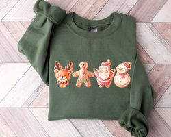 Christmas Sweatshirt, Gingerbread Sweatshirt, Gingerbread Santa Sweatshirt, Christmas Reindeer, Snowman Christmas, Holid