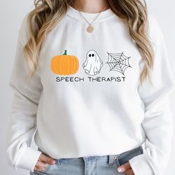 Halloween Speech Therapist Sweater, Halloween SLP sweatshirt, speech sweatshirt, speech language pathology therapist, sl