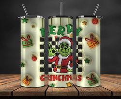 Grinchmas Christmas 3D Inflated Puffy Tumbler Wrap Png, Christmas 3D Tumbler Wrap, Grinchmas Tumbler PNG 16