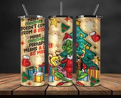 Grinchmas Christmas 3D Inflated Puffy Tumbler Wrap Png, Christmas 3D Tumbler Wrap, Grinchmas Tumbler PNG 85