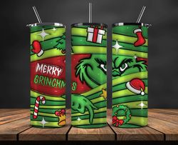 Grinchmas Christmas 3D Inflated Puffy Tumbler Wrap Png, Christmas 3D Tumbler Wrap, Grinchmas Tumbler PNG 113