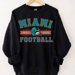 Miami Football Sweatshirt, Vintage Miami Football Crewneck, Retro Miami Football Women Shirt, Miami Florida Football Gif