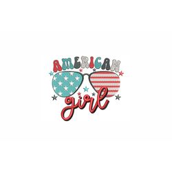 American Girl Machine Embroidery Design. 3 Sizes. July 4th Embroidery Design