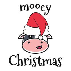 Mooey christmas Svg, Cow christmas Svg, Cow Santa Svg, Cow clipart, Merry christmas Svg, Holidays Svg, Digital download