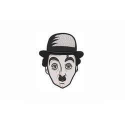 Charlie Chaplin Machine Embroidery Design. 4 Sizes. Actor Embroidery Design