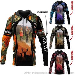 Multicolo Deer Hunting Dad To Daughter Personalized Unisex Hoodie LH