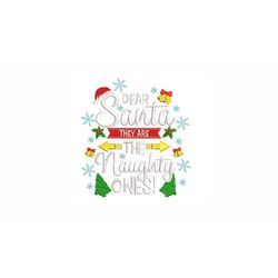 Dear Santa Machine Embroidery Design. 4 Sizes. Christmas Joke Embroidery Design