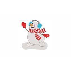 Snowman Machine Embroidery Design. 4 Sizes. Christmas Embroidery Design