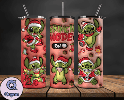 Grinchmas Christmas 3D Inflated Puffy Tumbler Wrap Png, Christmas 3D Tumbler Wrap, Grinchmas Tumbler PNG 120