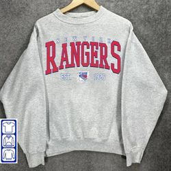 Vintage 90s New York Rangers Shirt , New York Rangers Sweatshirt, College Sweatshirt, Hockey Fan Gifts, Hockey Crewneck
