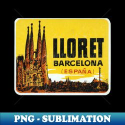 lloret barcelona vintage landscape sagrada familia spain - instant png sublimation download - perfect for sublimation mastery