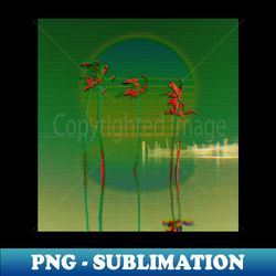 Vaporwave aesthetic in green and red - PNG Transparent Sublimation Design - Capture Imagination with Every Detail