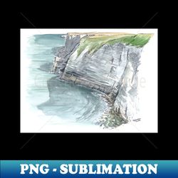 Bempton Cliffs Watercolour - PNG Sublimation Digital Download - Unleash Your Creativity