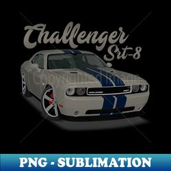 Challenger Srt-8 White Pearl Stripe Front - PNG Sublimation Digital Download - Create with Confidence