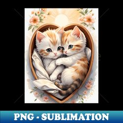 Cute Little Kittens Love - PNG Transparent Sublimation File - Stunning Sublimation Graphics