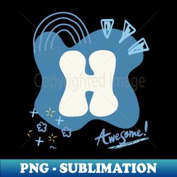 Alphabet H - PNG Transparent Digital Download File for Sublimation - Vibrant and Eye-Catching Typography