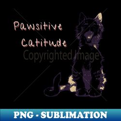 Pawsitive Catitude - Signature Sublimation PNG File - Unleash Your Creativity